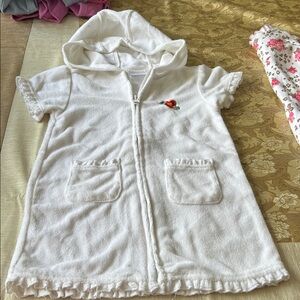 Kids White Hooded Swim Coverup